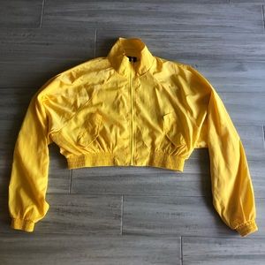 Yellow cropped windbreaker